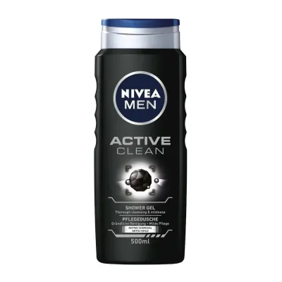 NIVEA MEN Active Clean гель для душа для мужчин с углём, 500 мл