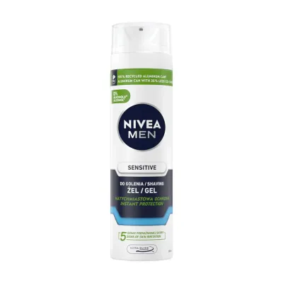 NIVEA MEN Sensitive успокаивающий гель для бритья для чувствительной кожи, 200 мл, мужской, с ромашкой и витамином E