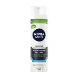 NIVEA MEN Sensitive успокаивающий гель для бритья для чувствительной кожи, 200 мл, мужской, с ромашкой и витамином E — фото 1