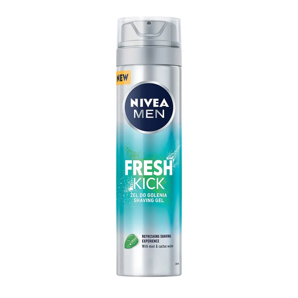 NIVEA MEN Fresh Kick Гель для бритья с ментолом и кактусовой водой, 200 мл
