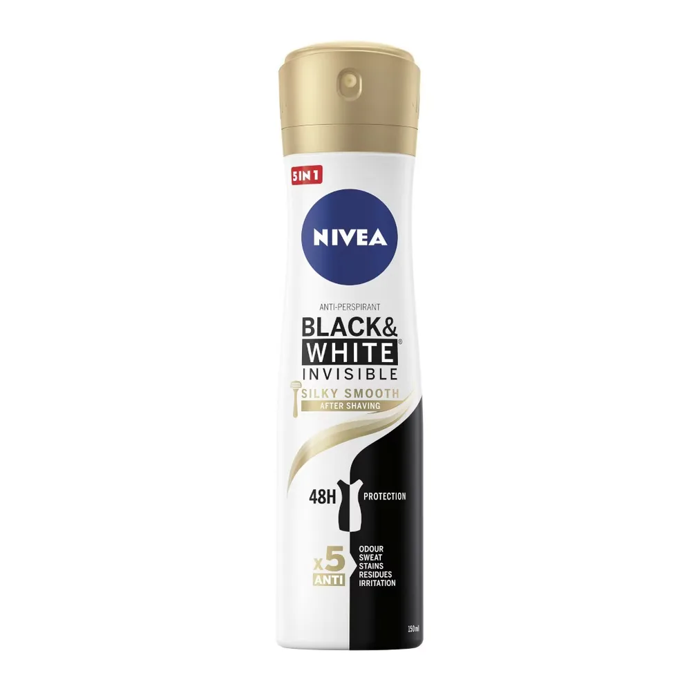 NIVEA Black and White Silky Smooth женский антиперспирант-спрей, 250 мл