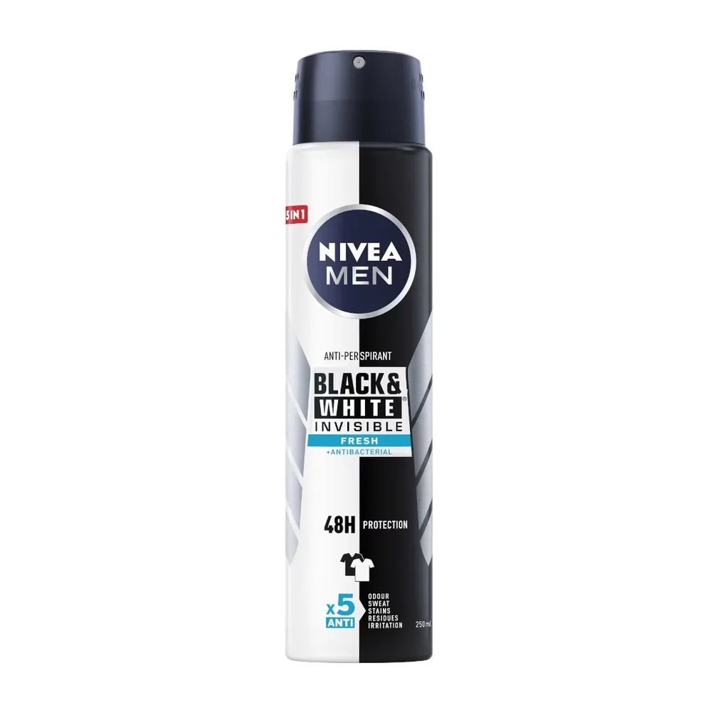 NIVEA MEN Black White Invisible антиперспирант-спрей мужской, 250 мл