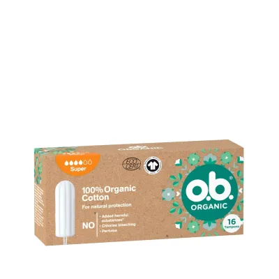 o.b. Organic Super 16 тампоны из органического хлопка, 1 шт