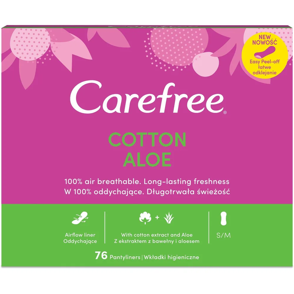 Carefree Aloe 76 ежедневные гигиенические прокладки с алоэ, 1 шт