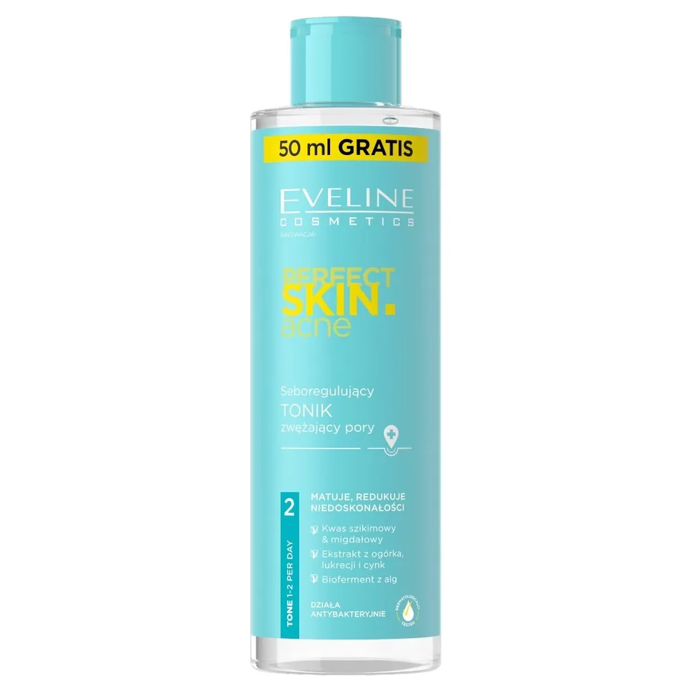 Eveline Cosmetics Perfect Skin.acne Тоник для лица себорегулирующий, сужающий поры, для проблемной кожи, 150 мл