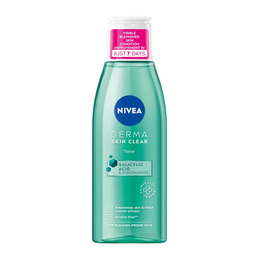 NIVEA Derma Skin Clear Тоник для лица нормализующий, с салициловой кислотой и ниацинамидом, для кожи с несовершенствами, 200 мл