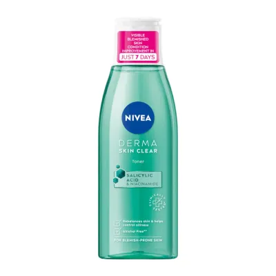 NIVEA Derma Skin Clear Тоник для лица нормализующий, с салициловой кислотой и ниацинамидом, для кожи с несовершенствами, 200 мл