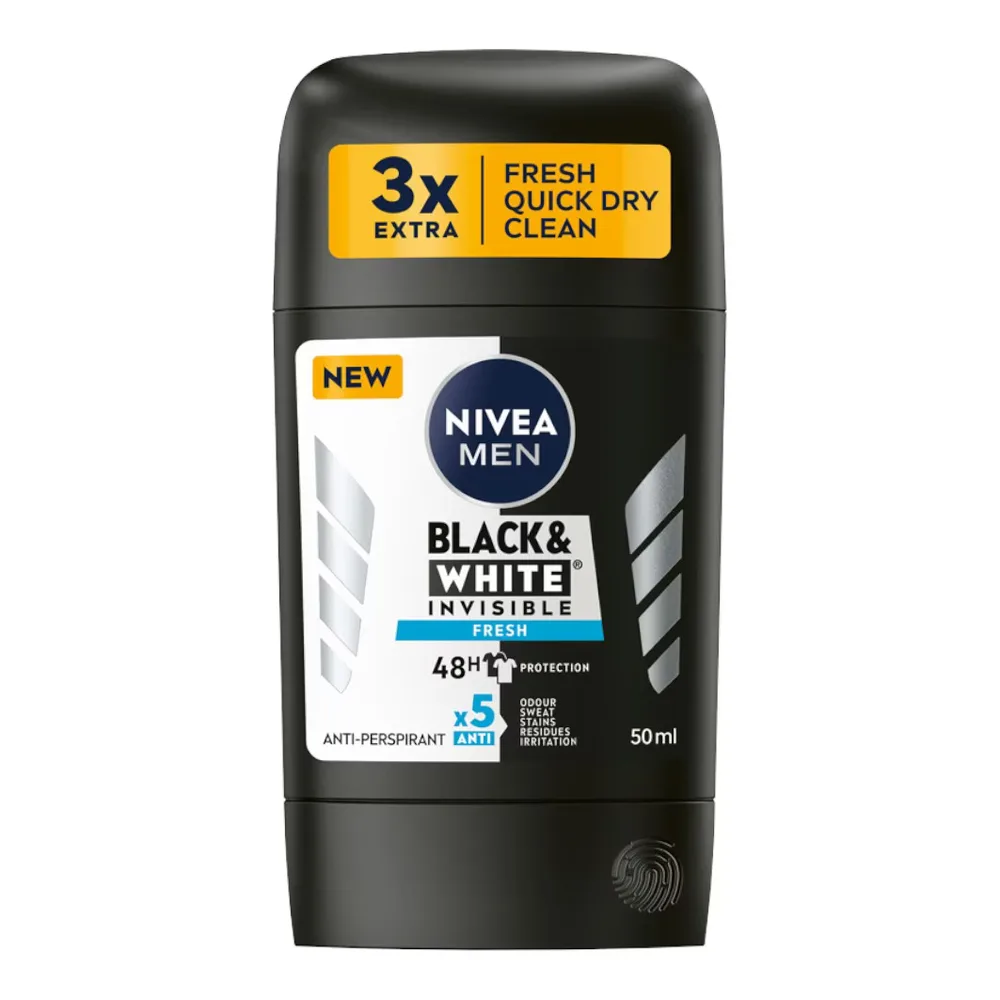 NIVEA MEN Black and White Fresh антиперспирант-стик, 50 мл