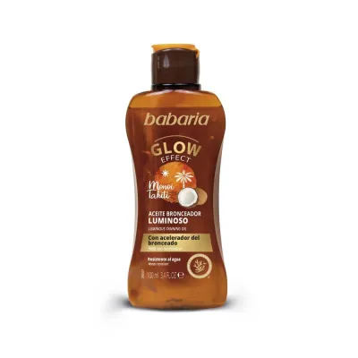 Babaria Glow Масло для загара бронзирующее, с эффектом сияния, с кокосовым маслом, дорожный формат, 100 мл