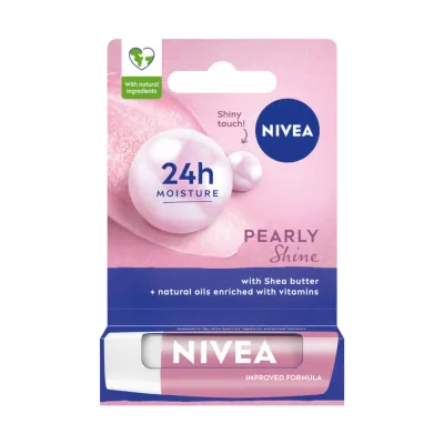 NIVEA Pearly Shine Бальзам для губ с перламутровым блеском, с маслами и экстрактом жемчуга, 4,8 г