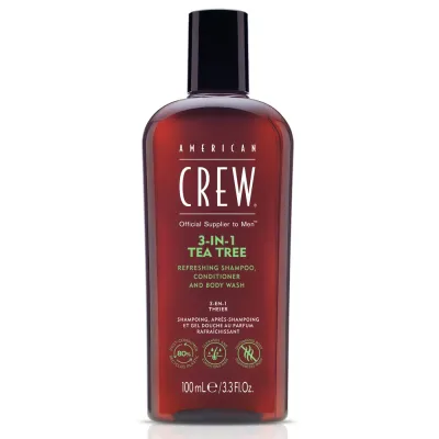 American Crew 3-in-1 Tea Tree шампунь кондиционер и гель для душа 100 мл
