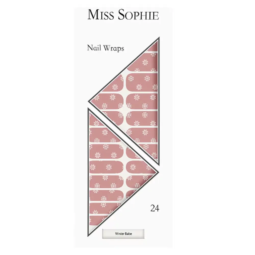 Miss Sophie's Winter Babe наклейки для ногтей, нюдово-розовые со снежинками, 1 шт
