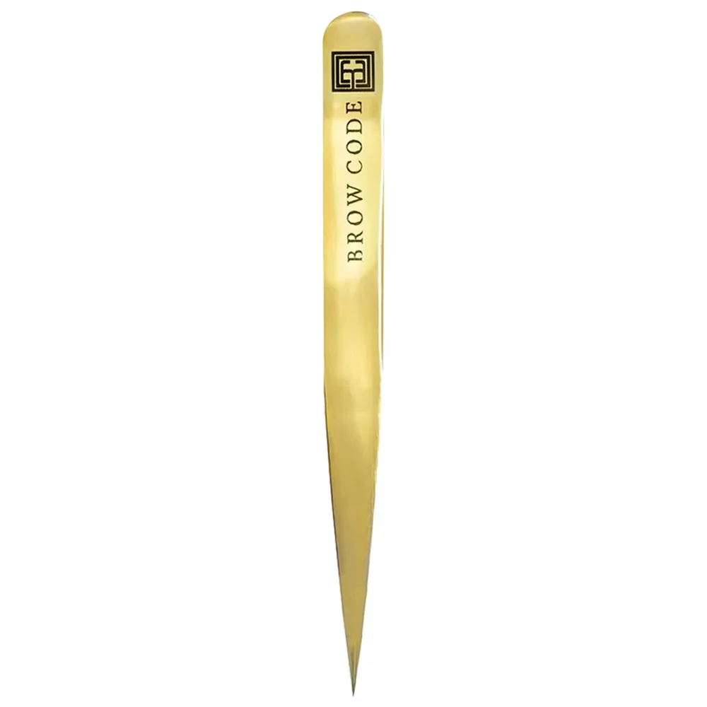 Brow Code Point Tweezers пинцет для бровей заостренный золотой, 1 шт