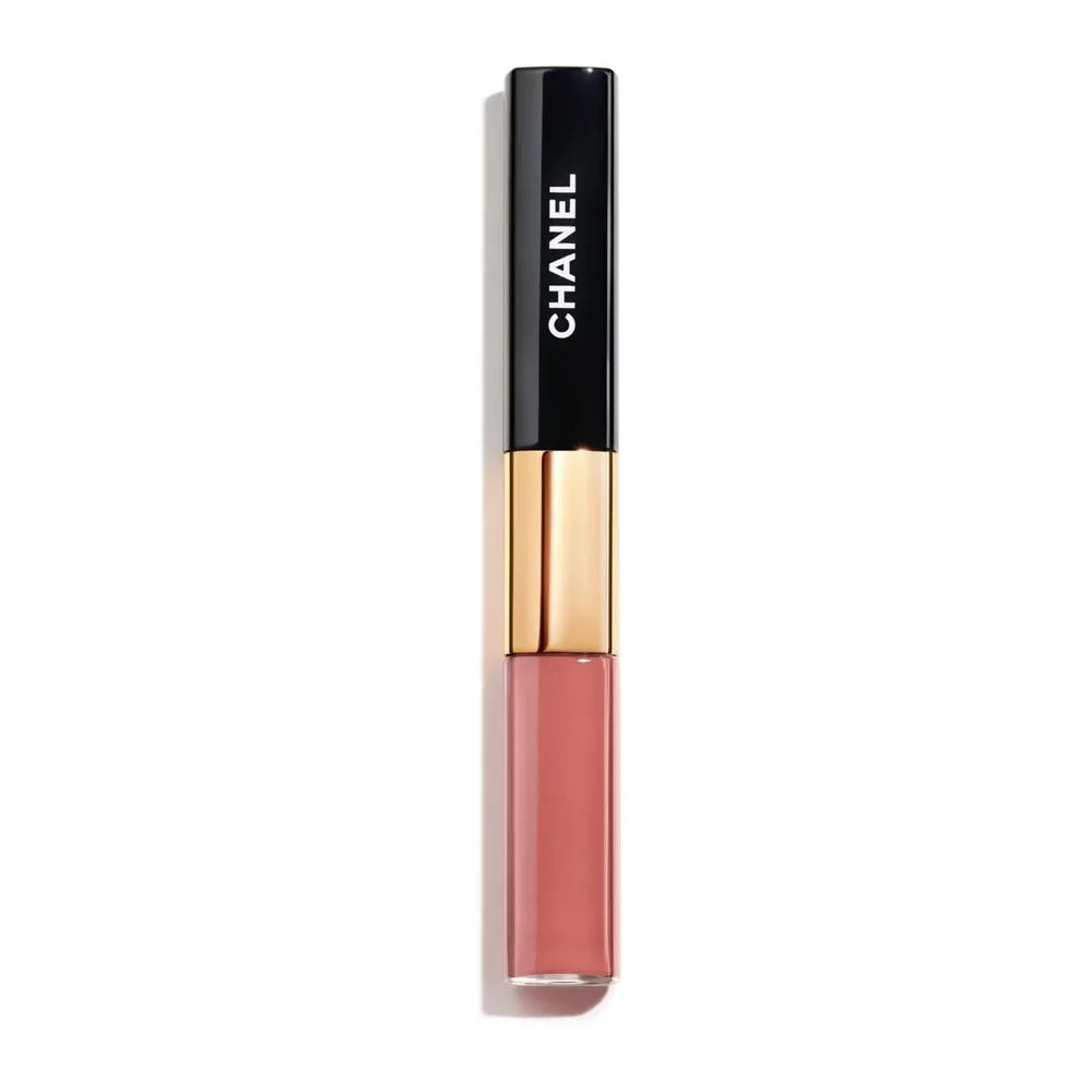 Chanel Long-Wear Lip Duo жидкая помада и блеск для губ 104 BRIGHT RASPBERRY, 8 мл, оттенок 186 - PINK NUDE