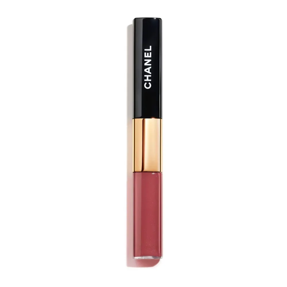 Chanel Long-Wear Lip Duo жидкая помада и блеск для губ 104 BRIGHT RASPBERRY, 8 мл, оттенок 48 - SOFT ROSE