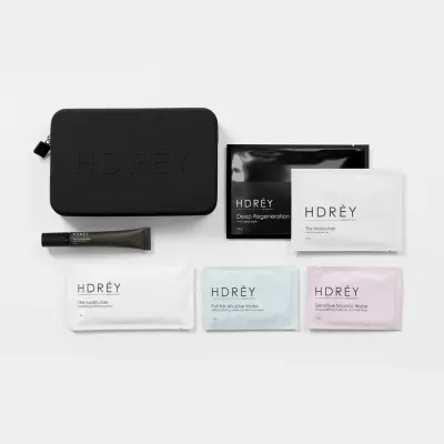 Hdrey Travel Set Black дорожный набор средств по уходу в косметичке, 1 шт