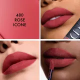 DIOR Rouge Dior On Stage Ink Blur Matte жидкая матовая помада для губ с блюр-эффектом, 6 мл, оттенок 480 - ROSE ICONE — фото 4