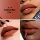 DIOR Rouge Dior On Stage Ink Blur Matte жидкая матовая помада для губ с блюр-эффектом, 6 мл, оттенок 620 - SHOCKING PEACH — фото 4
