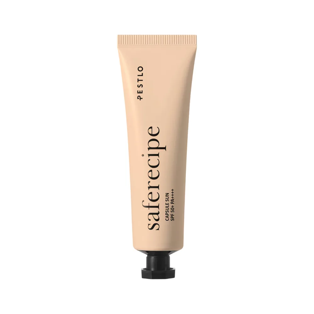 Pestlo Saferecipe солнцезащитный крем-сыворотка для лица SPF50+ PA++++ с витаминными капсулами, под макияж, 50 мл