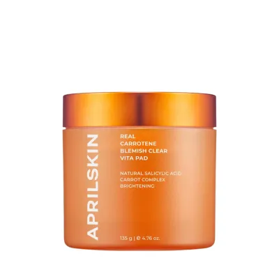 APRILSKIN Real Carrotene отшелушивающие пэды для лица с морковью, для очищения пор, 135 г