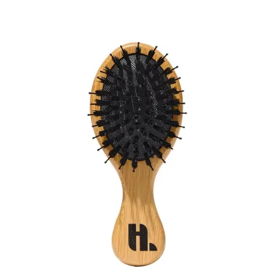 Hairlust Mini Bamboo Bristle Brush мини-щётка для волос деревянная с натуральным ворсом, 1 шт
