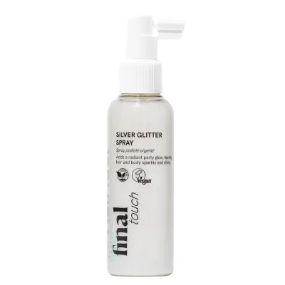 Hairlust Final Touch Silver Glitter Spray серебристый спрей с блёстками для волос и тела, 125 мл