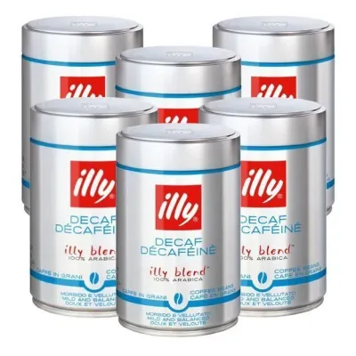 Кофе в зёрнах illy Espresso Decaffeinato без кофеина, набор 6х250 г
