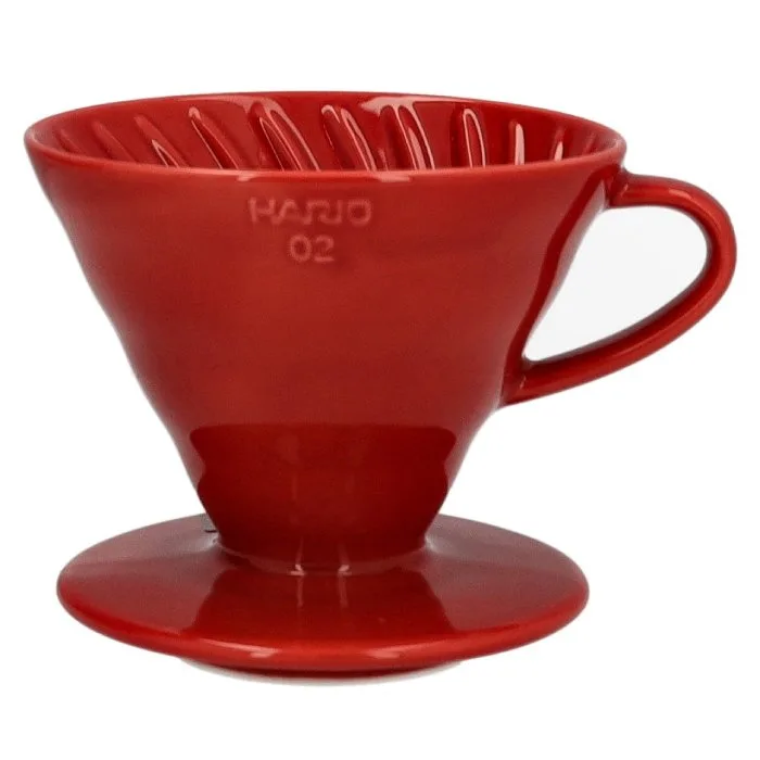 Керамическая воронка Hario V60-02 красная для заваривания кофе