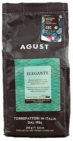 Кофе в зернах Agust Elegante, купаж арабики и робусты, 250 г