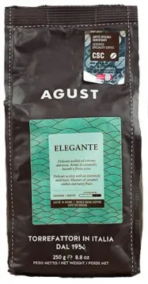 Кофе в зернах Agust Elegante, купаж арабики и робусты, 250 г