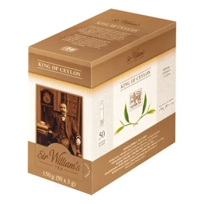 Чёрный чай Sir William's Royal Taste King of Ceylon в пакетиках, 50х3г