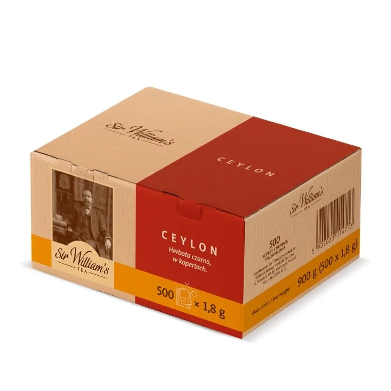 Чёрный чай Sir William's Tea Ceylon в пакетиках, 500х1,8г (для гастрономии)