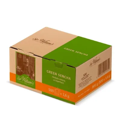 Зелёный чай Sir William's Tea Green Sencha в пакетиках, 500х1,6г (для гастрономии)
