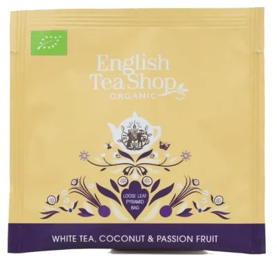 Белый чай English Tea Shop Premium White Tea Coconut & Passion Fruit в пирамидках, 50 шт