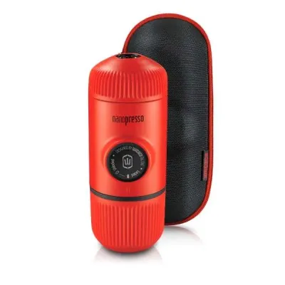 Ручная эспрессо-машина Wacaco Nanopresso Elements Lava Red, красный с чехлом