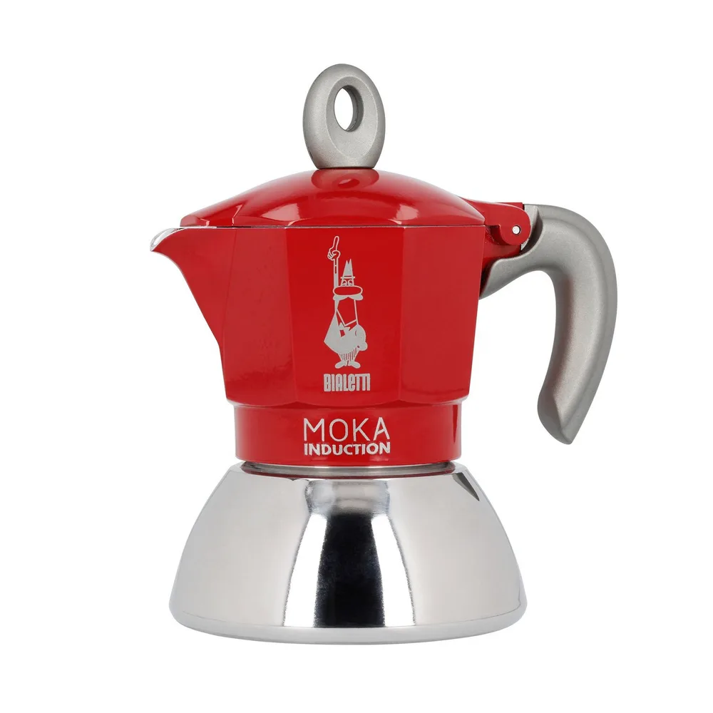 Гейзерная кофеварка Bialetti New Moka Induction на 2 чашки, красная
