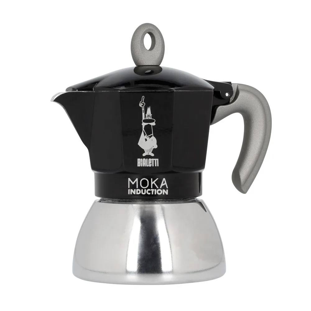 Гейзерная кофеварка Bialetti New Moka Induction на 4 чашки, чёрная