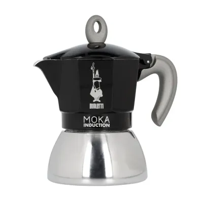 Гейзерная кофеварка Bialetti New Moka Induction на 4 чашки, чёрная