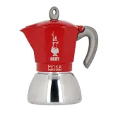 Гейзерная кофеварка Bialetti New Moka Induction 6 чашек красная — фото 1