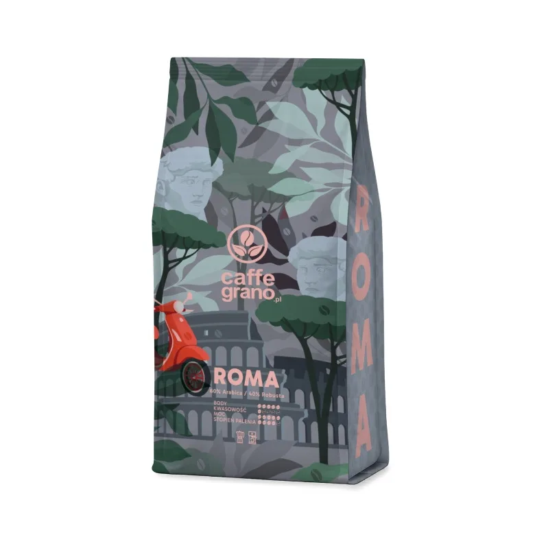 Кофе в зернах Caffe Grano Roma, купаж арабики и робусты, 1 кг