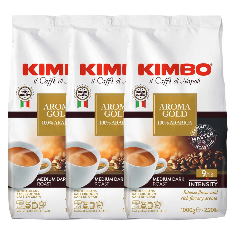 Кофе в зёрнах Kimbo Aroma Gold, комплект 3х1 кг