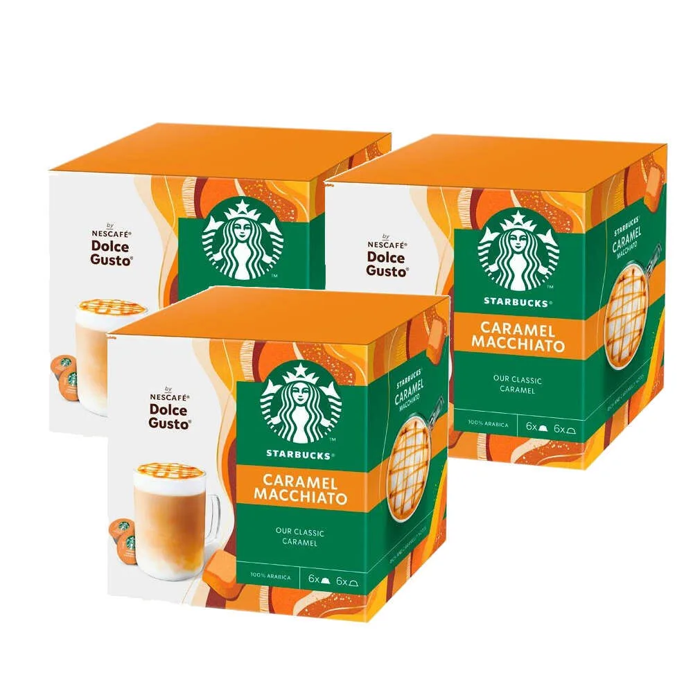 Кофе в капсулах Starbucks Caramel Macchiato для Dolce Gusto, набор 3х12 капсул