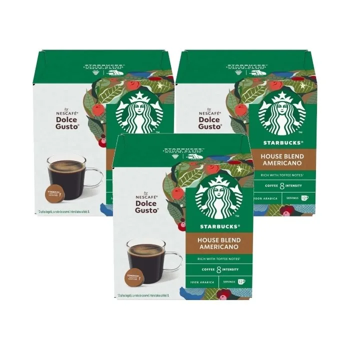 Кофе в капсулах Starbucks Americano House Blend для Dolce Gusto, набор 3х12 капсул