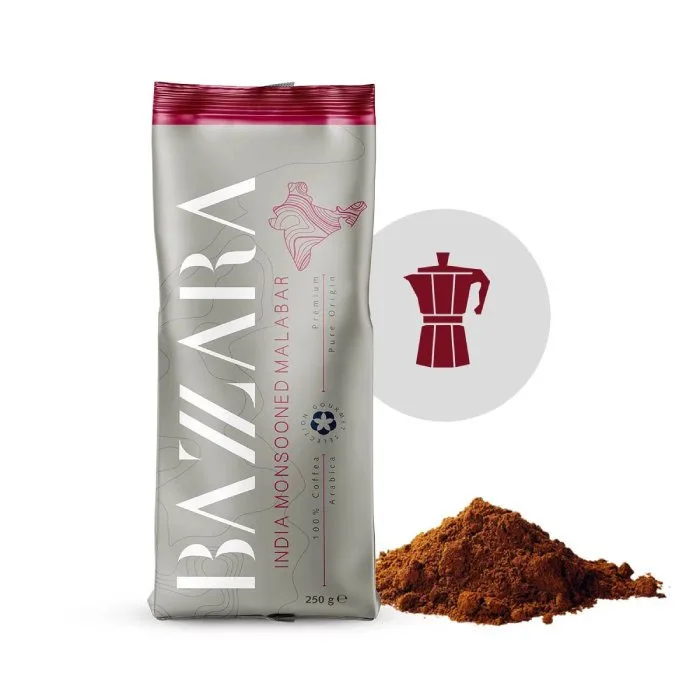 Кофе молотый Bazzara Espresso India Monsooned Malabar Moka 250г