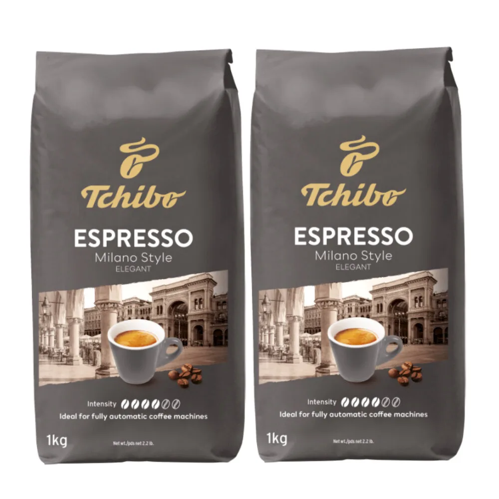 Кофе в зёрнах Tchibo Espresso Milano Style, комплект 2x1кг