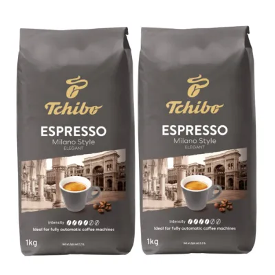 Кофе в зёрнах Tchibo Espresso Milano Style, комплект 2x1кг