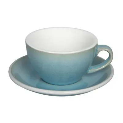 Чашка с блюдцем Loveramics Egg Ice Blue для капучино, 200 мл
