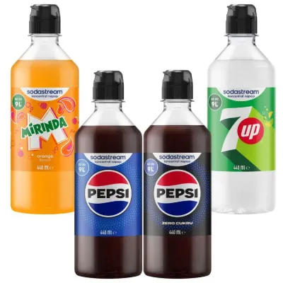 Набор сиропов SodaStream Pepsi, Pepsi Max, Mirinda, 7up 4х440 мл