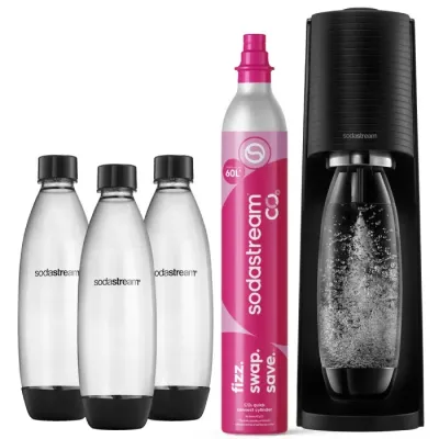Сатуратор для газирования воды SodaStream Terra черный, комплект с 3 бутылками