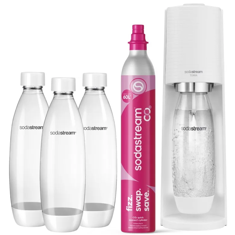 Сатуратор для газирования воды SodaStream Terra белый + 3 бутылки